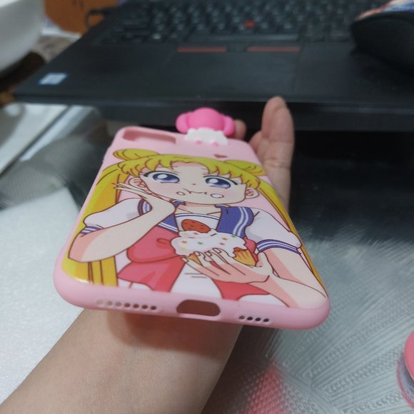 Sailor Moon Phone Case Cover With Phone Grip Super Cute Eating Yummy Dessert - Picture 14 of 15